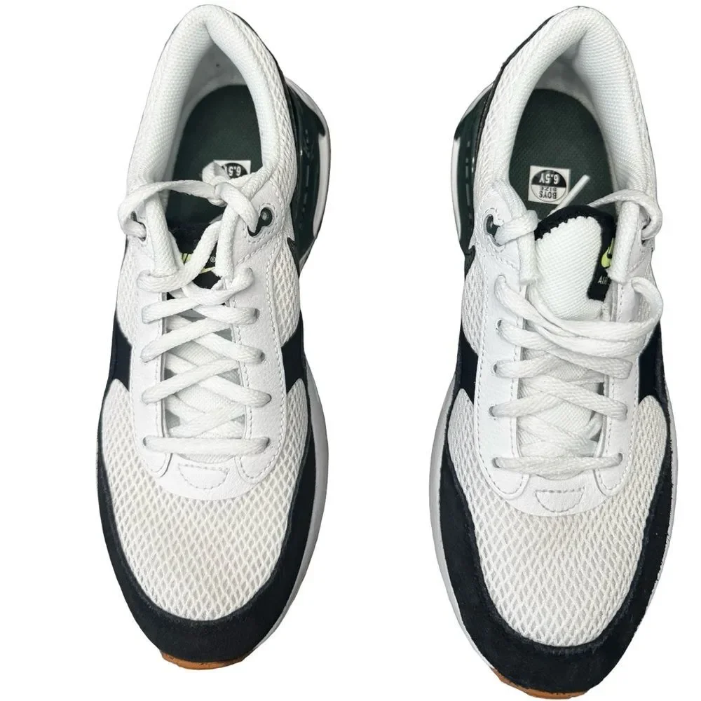 Nike Air Max SYSTM Boys 6.5Y Black White Green Sneakers New No Box